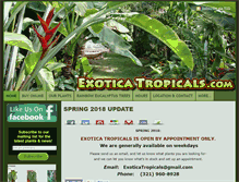 Tablet Screenshot of exoticatropicals.com